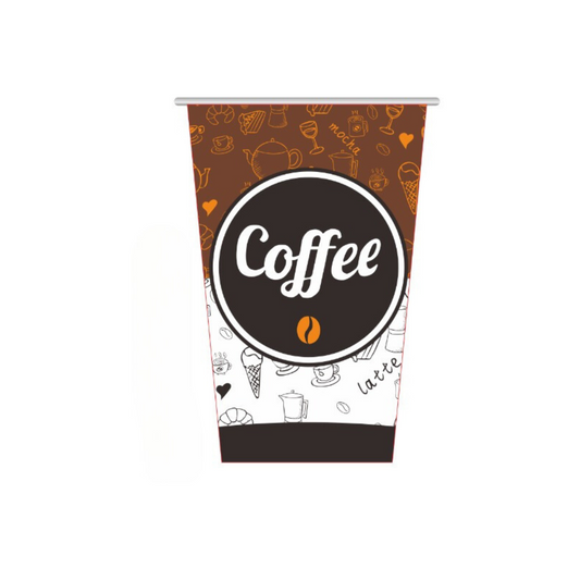 16 oz. Coffee Print Poly Paper Hot Cup - 1000/Case