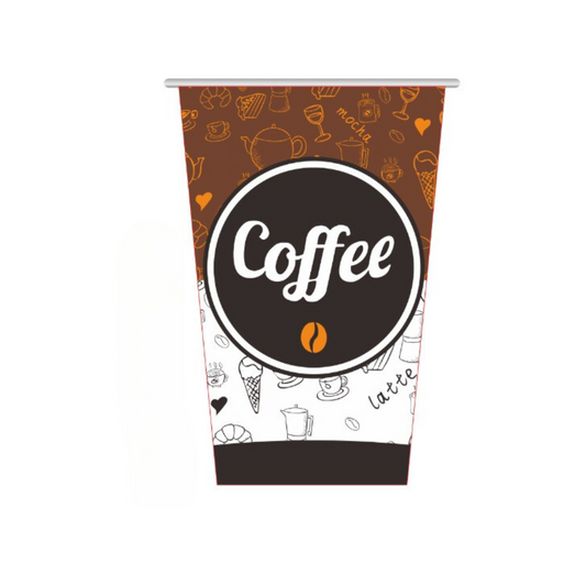 20 oz. Coffee Print Poly Paper Hot Cup - 1000/Case