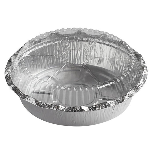 (3FP) 7" Round Standard Weight Foil Take-Out Pan with Dome Lid - 200/Case