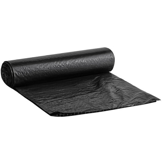 56 Gallon 1.5 Mil 43" x 47" Medium-Duty Black Can Liner / Trash Bag - 100/Case