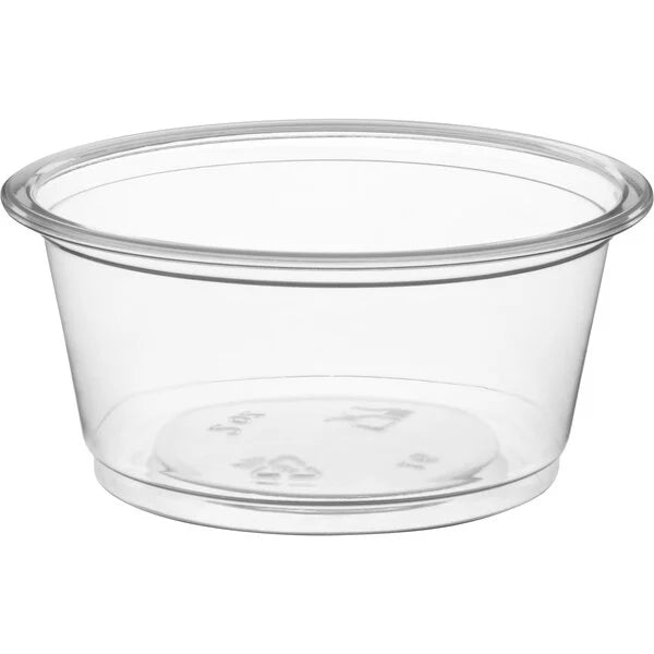 (1CD) 2oz Clear Plastic Souffle Cup / Portion Cup - 2500/Case