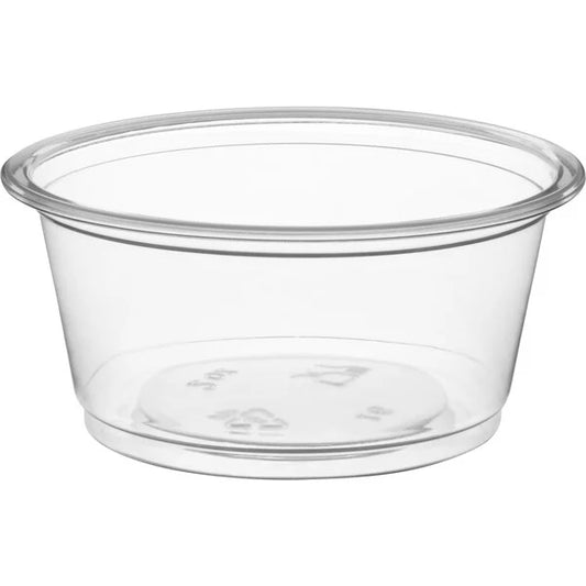 (1CD) 2oz Clear Plastic Souffle Cup / Portion Cup - 2500/Case