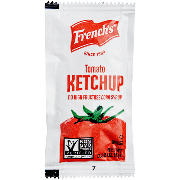 French's 9 Gram Tomato Ketchup Packets - 1000/Case