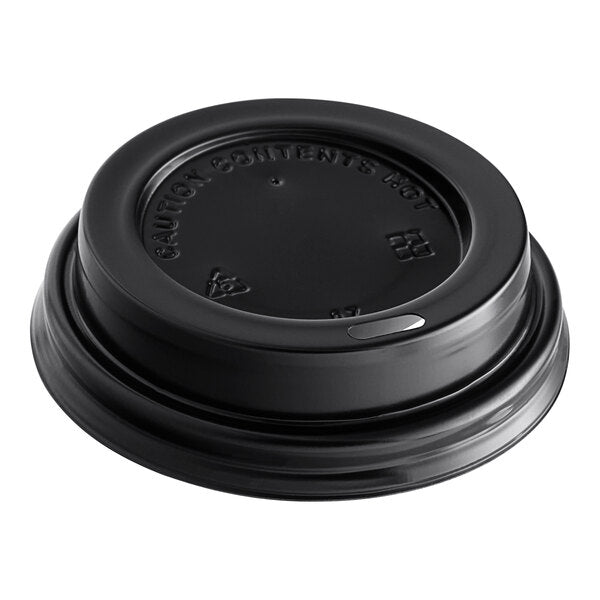 8 oz Tall Black Hot Paper Cup Travel Lid - 1000/Case