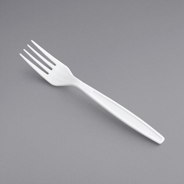 White Heavy Weight Plastic Fork - 1000/Case