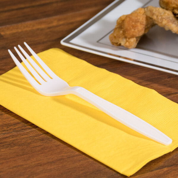 White Heavy Weight Plastic Fork - 1000/Case