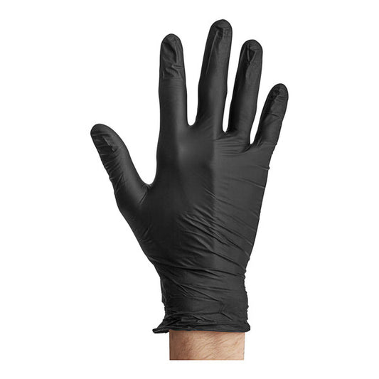 3.5 Mil Thick Black All-Purpose Powder-Free Disposable Gloves - Large - 1000/Case