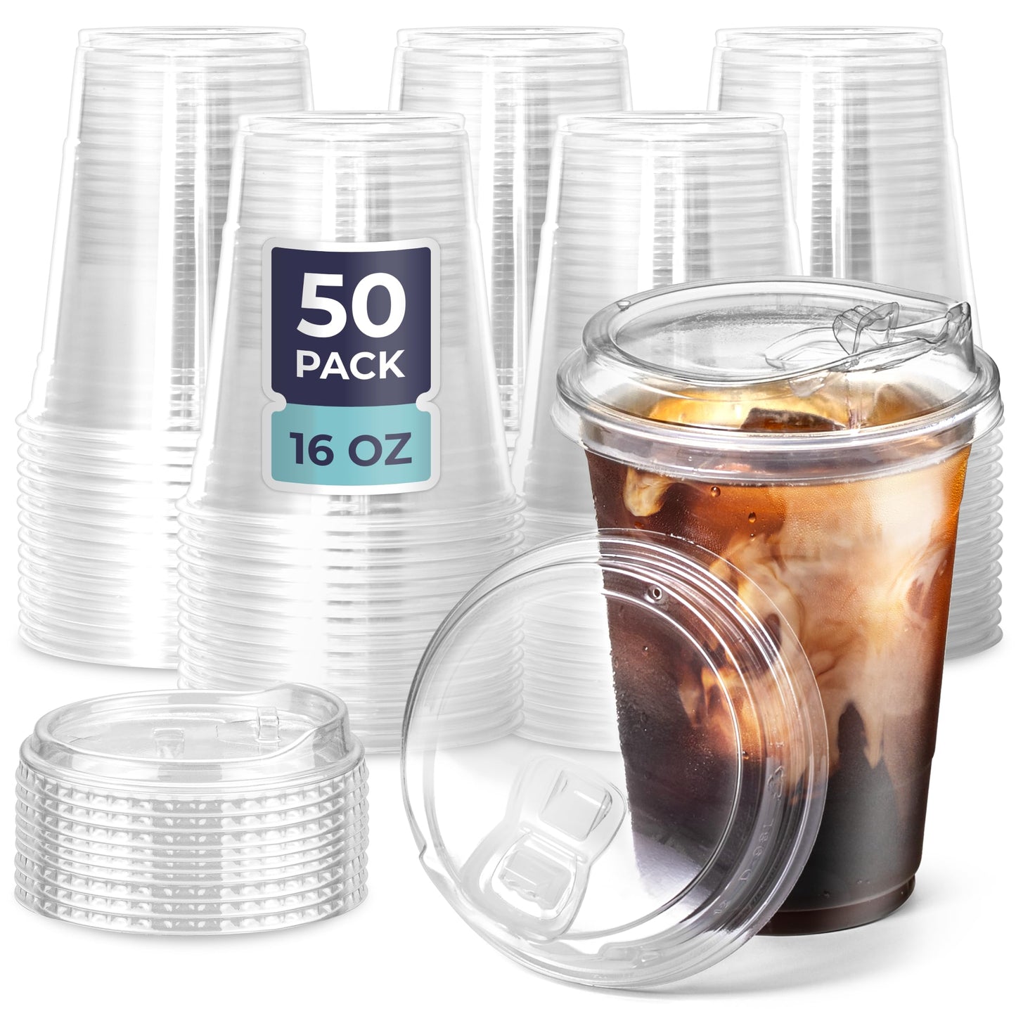 16oz Clear Pet Cups 50 Pack - 20/Case