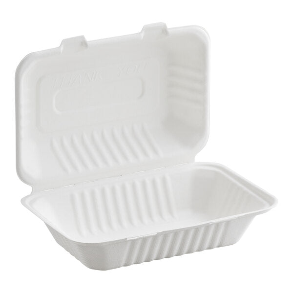 (2TG) 9" x 6" Fiber Take-Out Container - 200/Case