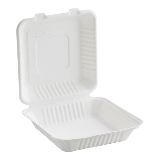 (5TG) 9" x 9"  Fiber 1 Compartment Take-Out Box - 200/Case