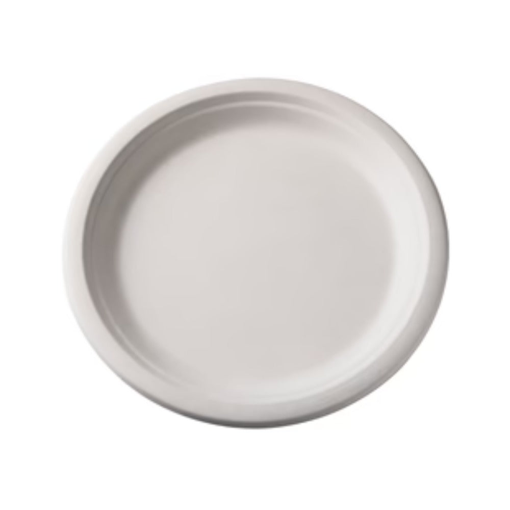 9" White Fiber Molded Plate - 500/Case