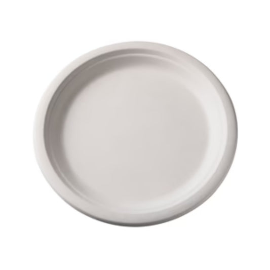 9" White Fiber Molded Plate - 500/Case